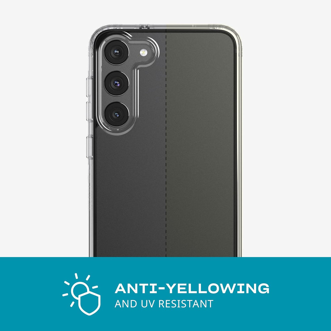 tech21 Evo Clear für Samsung Galaxy S23 Plus – Anti-Vergilbung, Kratzfest, mit 3,6 m Fallschutz, tra