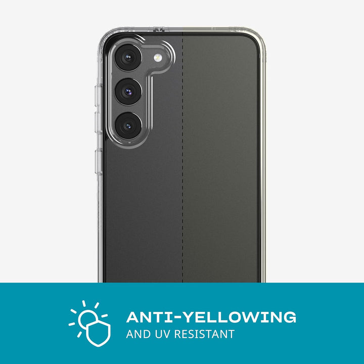 tech21 Evo Clear für Samsung Galaxy S23 Plus – Anti-Vergilbung, Kratzfest, mit 3,6 m Fallschutz, tra