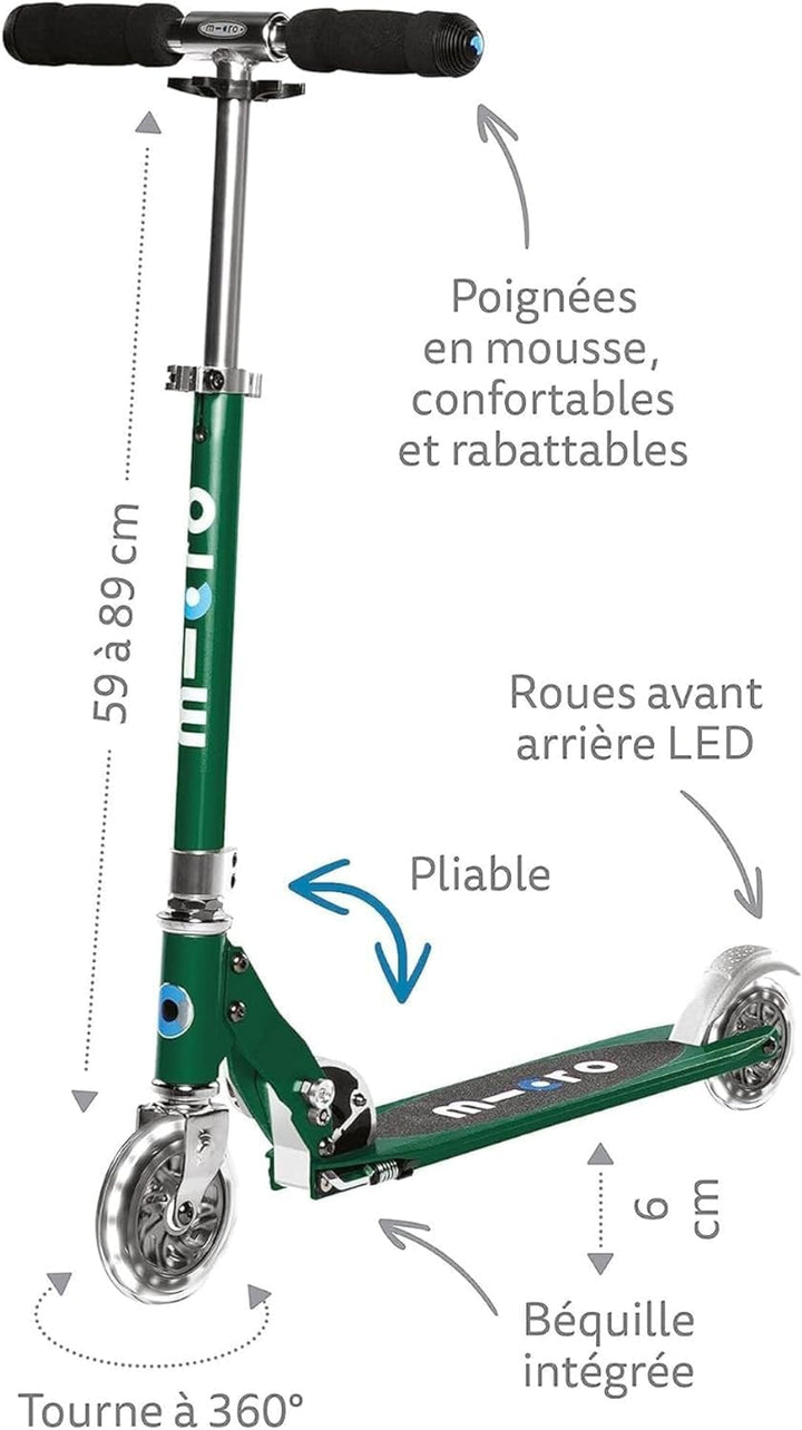Micro Mobility SA0179 Sprite Tretroller, Petrol, 64 x 11 x 22 cm, Petrol