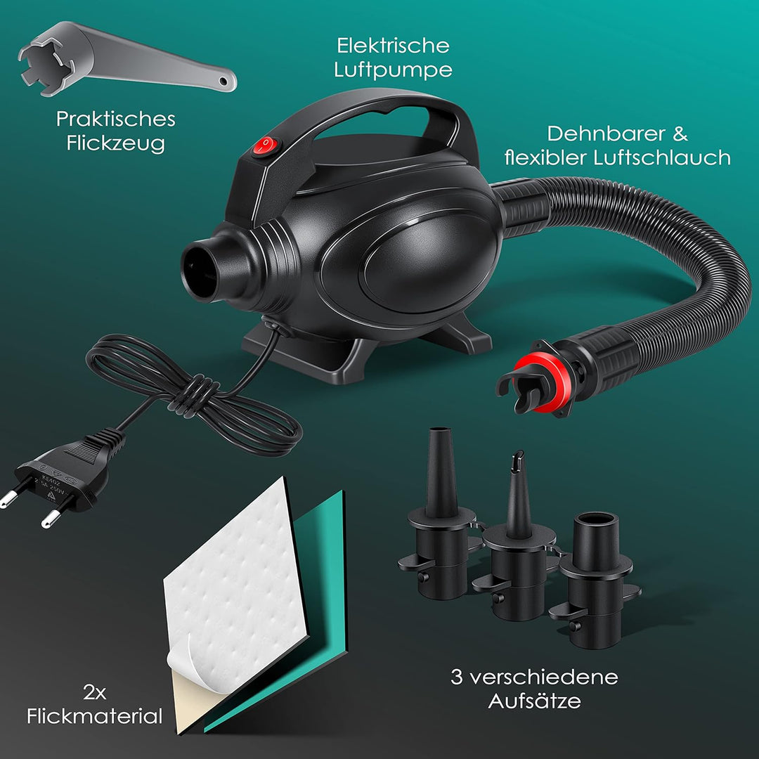 KESSER® Turnmatte Aufblasbar Airtrack Fitness-Matte Gymnastikmatte | inkl. Tragetasche & elektr. Luf