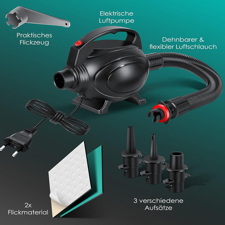 KESSER® Turnmatte Aufblasbar Airtrack Fitness-Matte Gymnastikmatte | inkl. Tragetasche & elektr. Luf