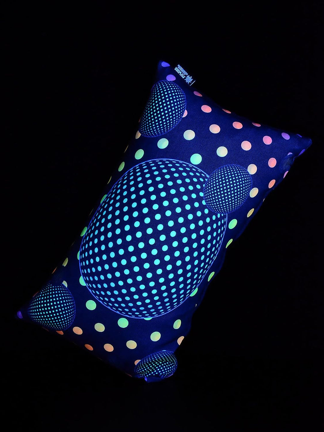 PSYWORK Schwarzlicht Kissen Neon Dots Bubble Balls, 30x50cm