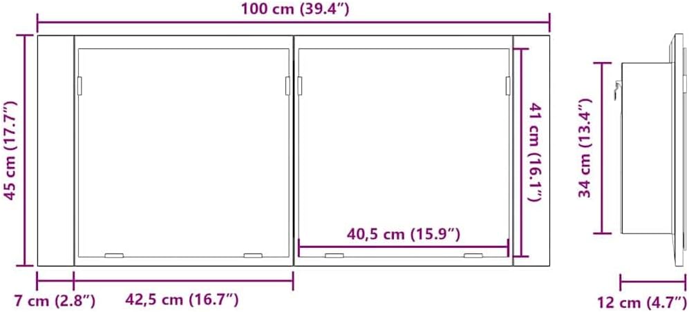vidaXL LED Spiegelschrank Altes Holz 100x12x45 cm Faserholz Altholz, Altholz