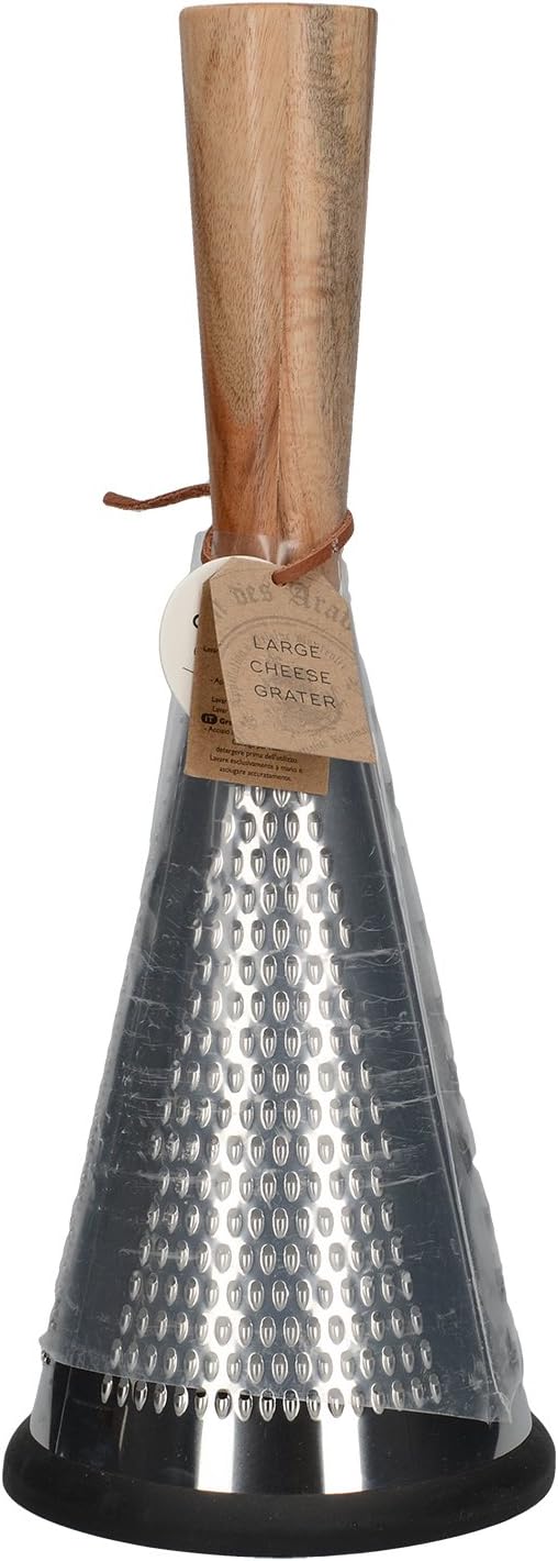 GOURMET CHEESE Creative Tops Grosse, konische Käsereibe im Vintage-Stil mit Holzgriff, 13 x 13 x 33