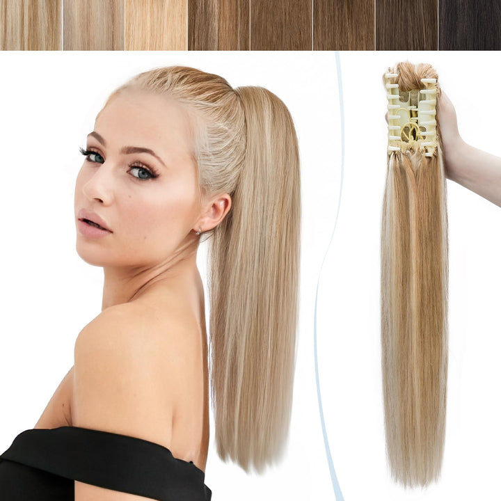 SEGO Ponytail Extension Echthaar Pferdeschwanz Zopf Clip in Haarteil Haarverlängerung 100% Remy Haar