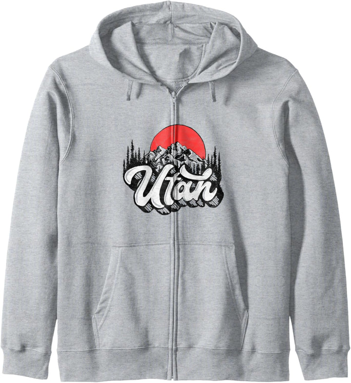 Vintage Utah Outdoor Illustration - Distressed Graphic Kapuzenjacke