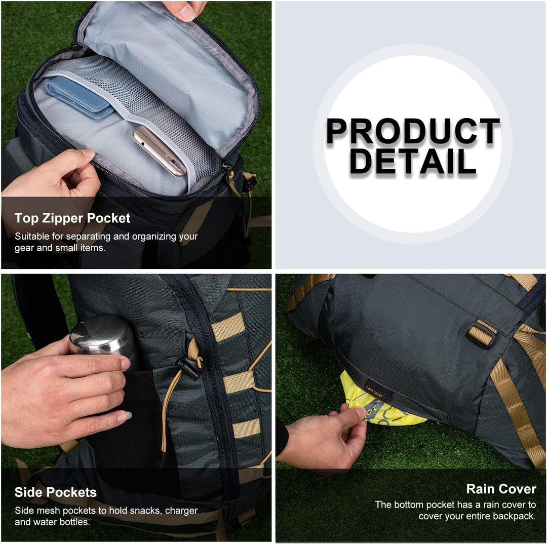 MOUNTAINTOP 35L Wanderrucksack Herren Damen Reiserucksack Trekkingrucksack Leicht Outdoor Camping Ru