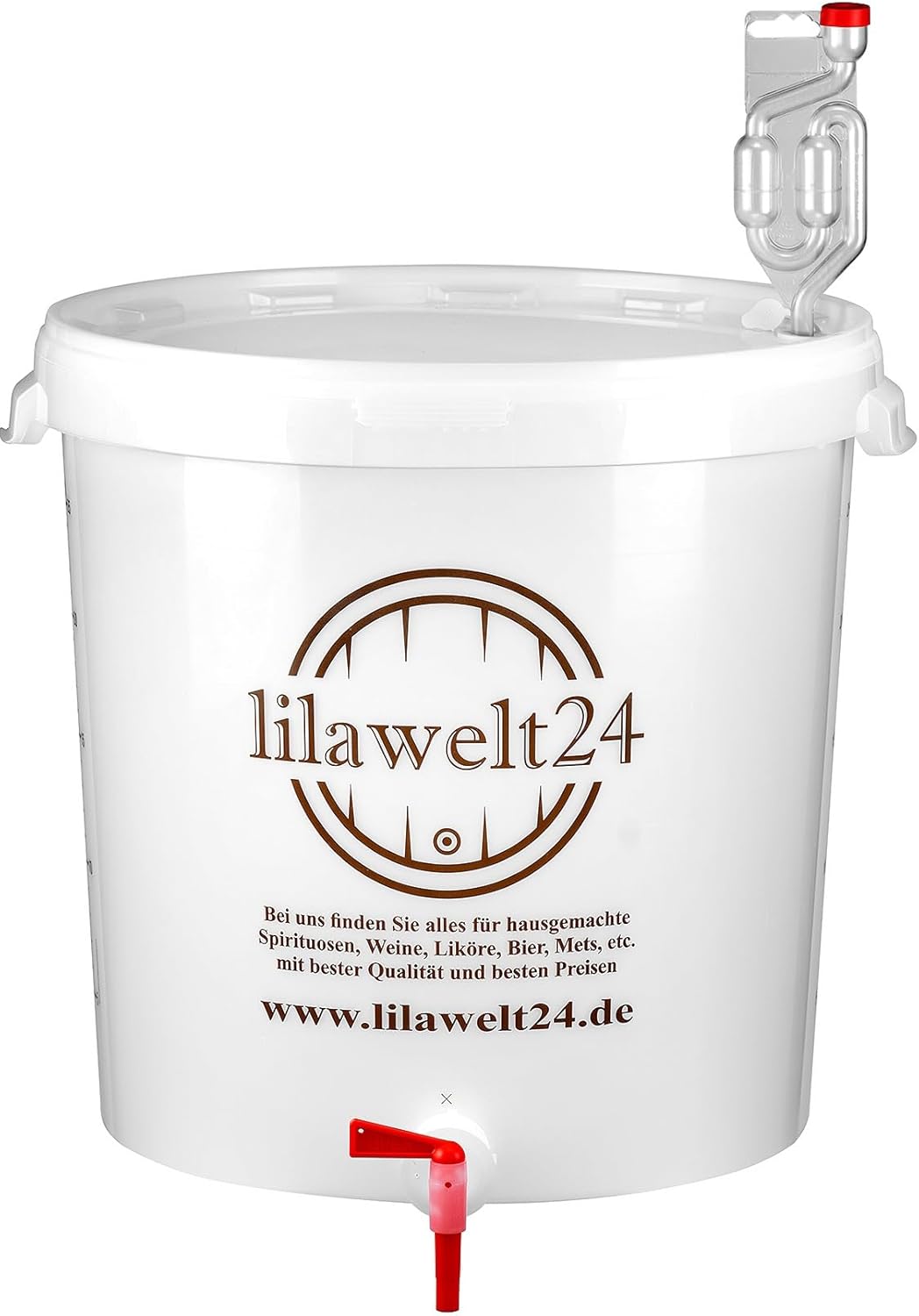 lilawelt24 2 Gärbehälter Set 15L+30L + Gärrohr+ Hahn+ Stopfen Gäreimer Gärfass Gärballon