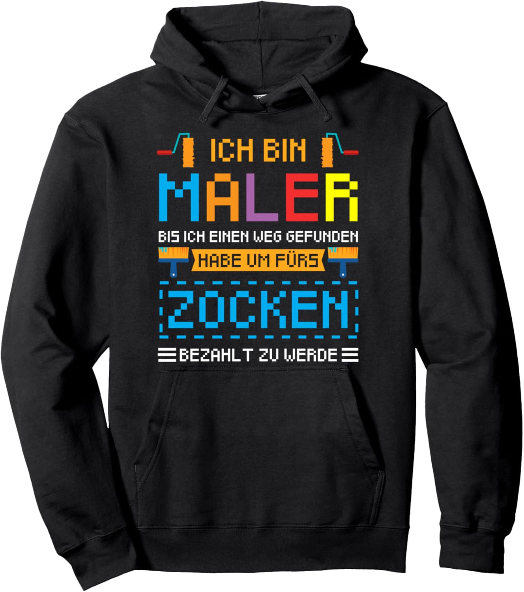 Maler Lustig Zocken Herren Männer Gaming Gamer Maler Pullover Hoodie