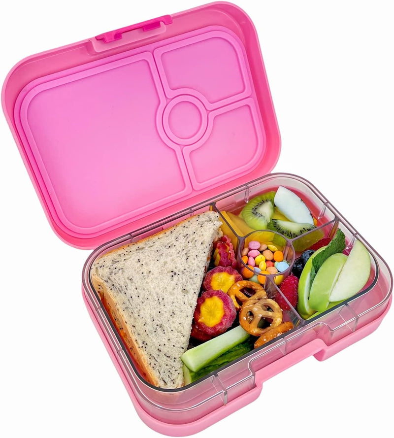 Yumbox Panino M Lunchbox (Panda Power Pink, 4 Fächer) - Brotdose mit Unterteilung | Bentobox mit Tre