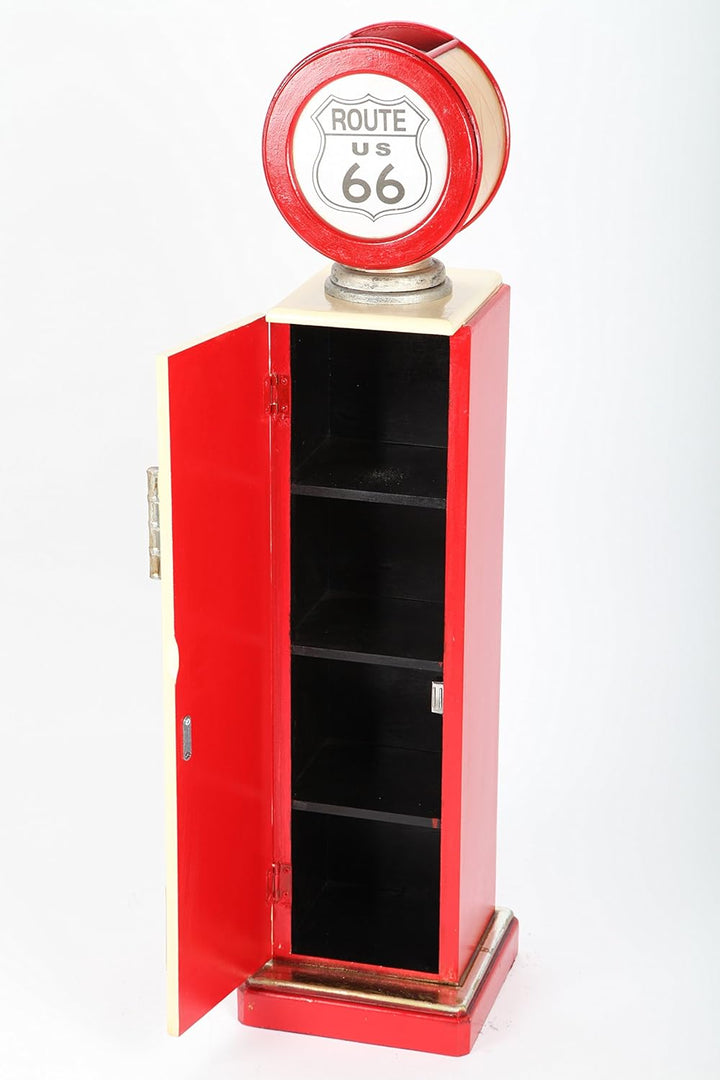 point home CD-Schrank, Retrolook Zapfsäule mit Licht