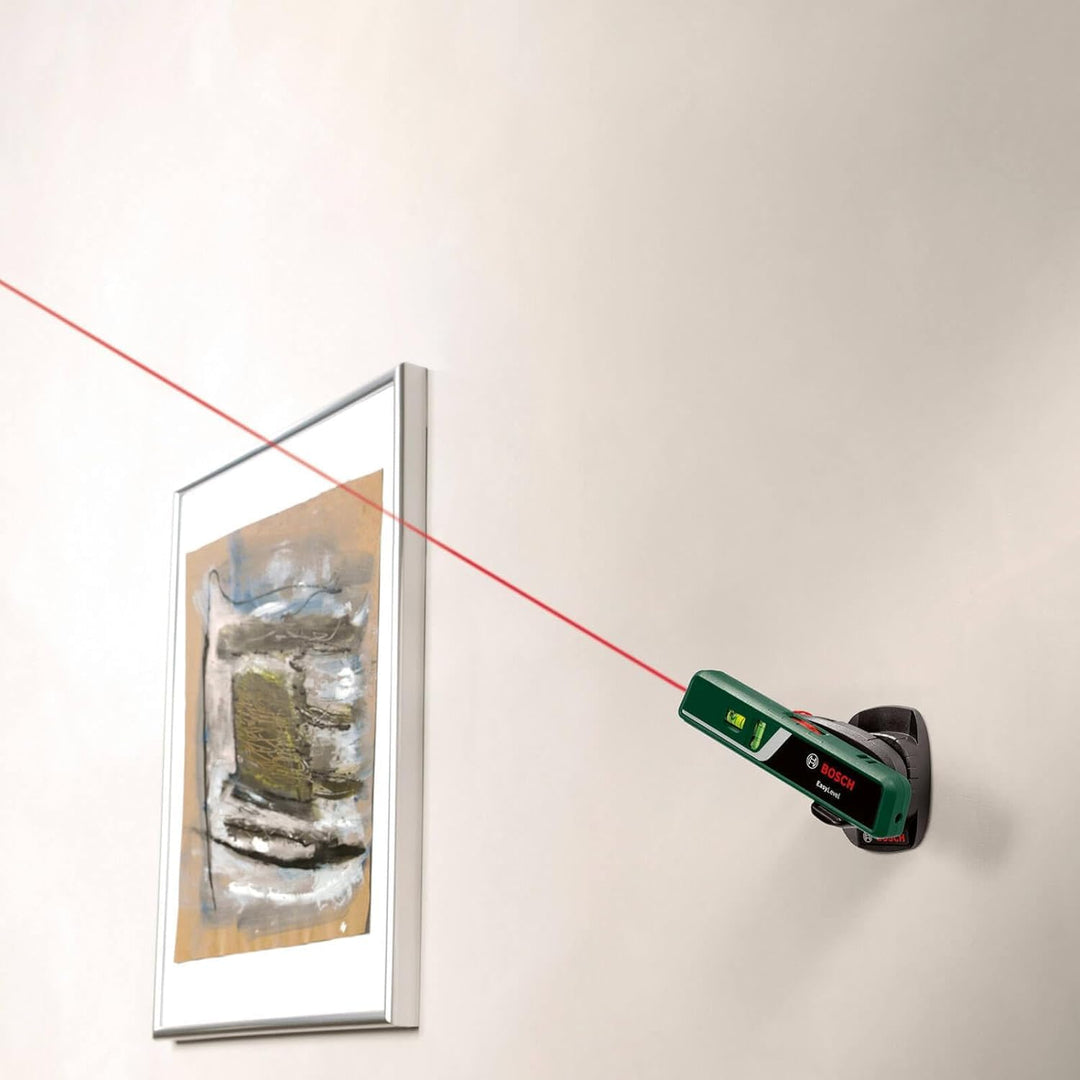 Bosch Laser-Wasserwaage EasyLevel mit Wandhalterung (Laserlinie zur flexiblen Ausrichtung an Wänden