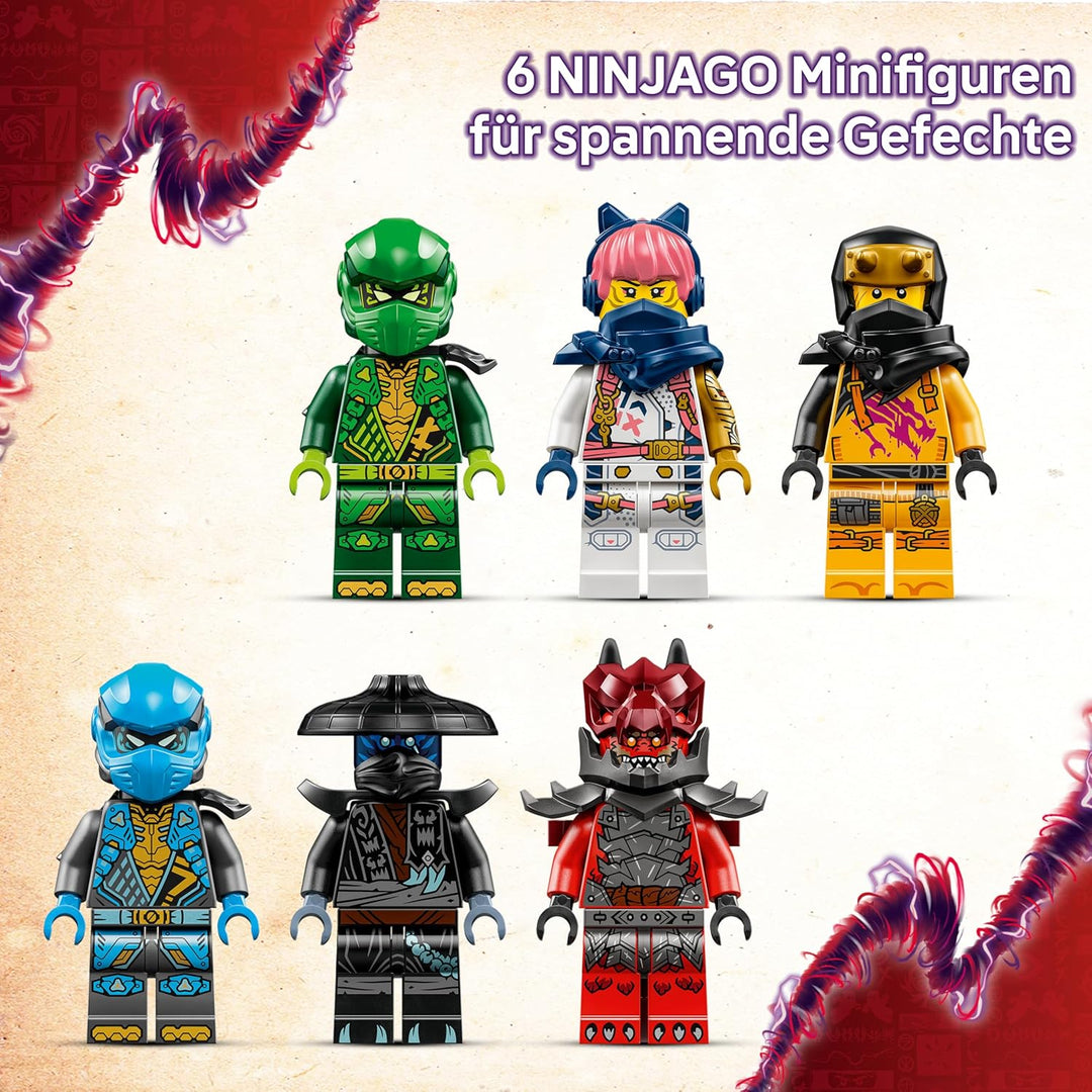 LEGO NINJAGO Chaosdrache Donnerzahn - Kinder Spielzeug - Bewegliche Actionfigur mit 6 Minifiguren (L