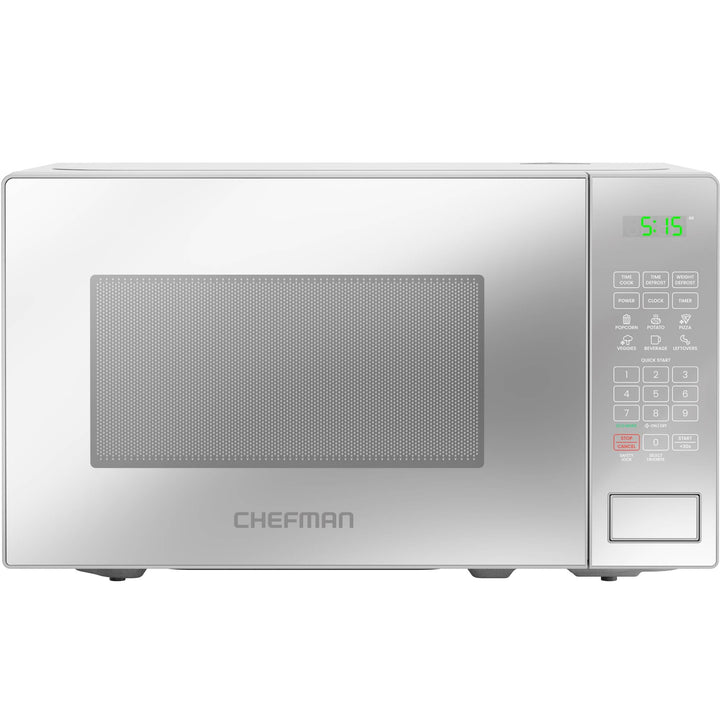 Chefman Mikrowelle 20L 800W 6 Voreinstellungen 10 Leistungsstufen Digitalanzeige Eco-Modus Memory-Fu