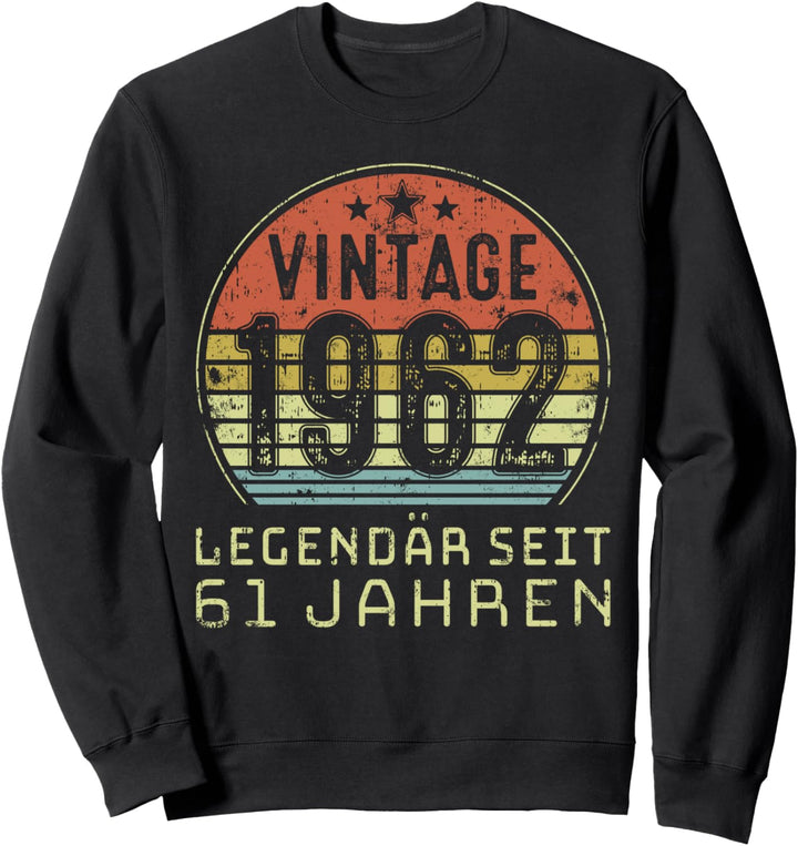 Vintage 1962 Legendär seit 61 Jahren 61 Geburtstag Sweatshirt