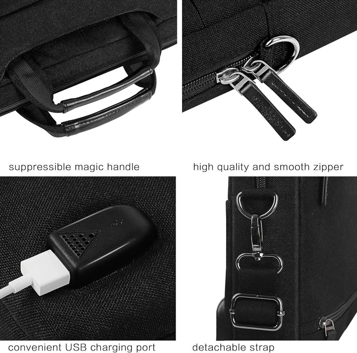 DOMISO Grosse wasserdichte Schutzhülle für Laptop mit externem USB-Ladeanschluss für Ultrabook/Chrom
