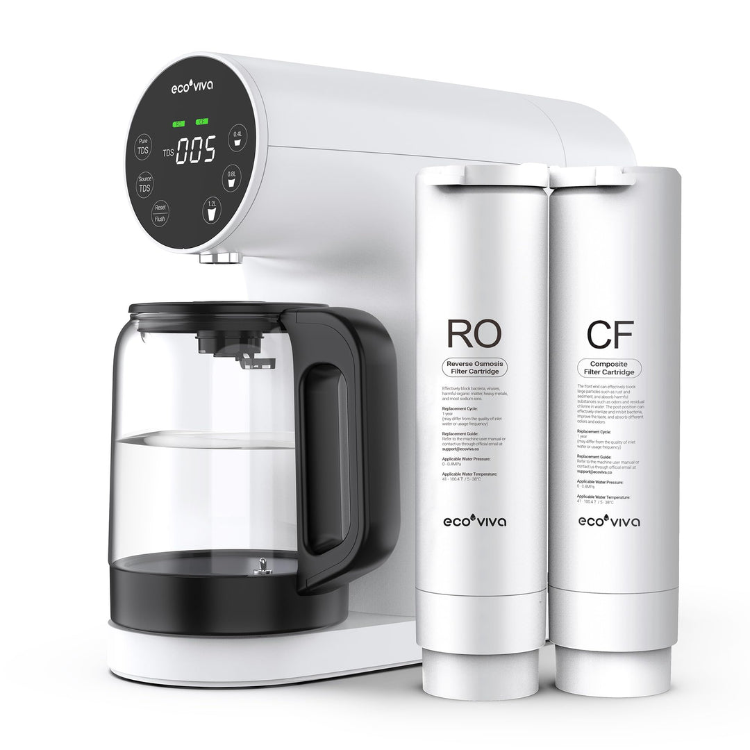 Ecoviva Auftisch Umkehrosmoseanlage Wasserfilter, Mobile Osmoseanlage Trinkwasser Umkehrosmose Filte