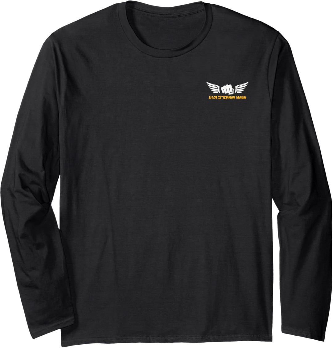 KRAV MAGA Shirt Israeli Combat System IDF Front Back Langarmshirt