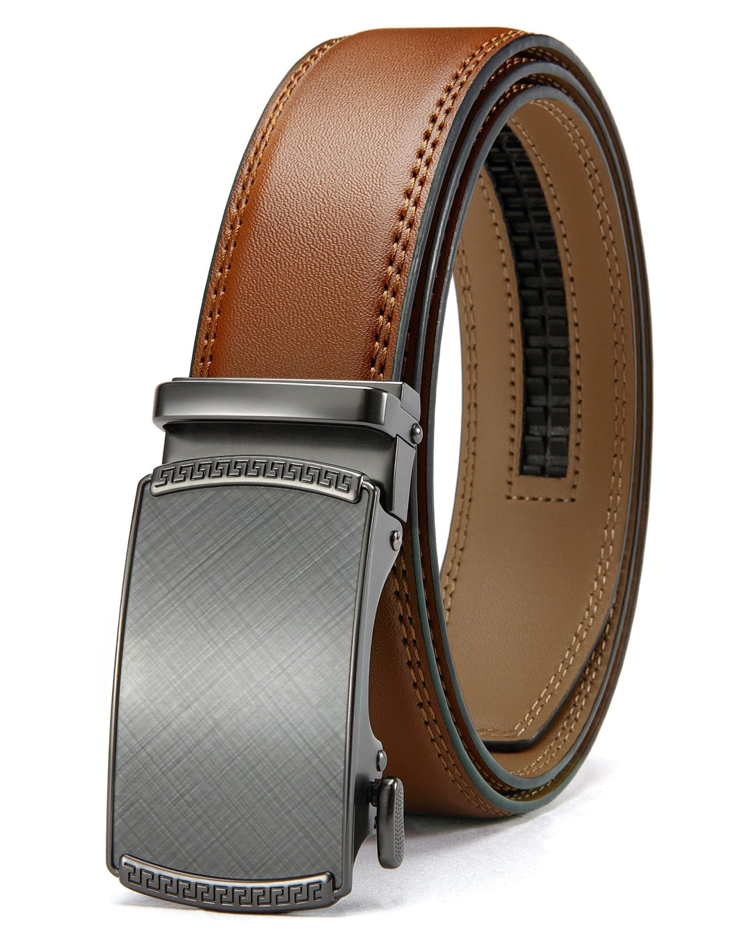 CHAOREN Gürtel Herren, Automatik Ledergürtel Herren 35mm ohne Löcher Taille 90-100cm (Gesamtlänge 11