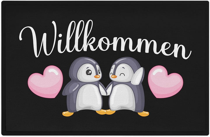 Trendation - Willkommen Fussmatte Grafik Schmutzfangmatte Geschenk Aussen Innenbereich 60x40 cm Wasc