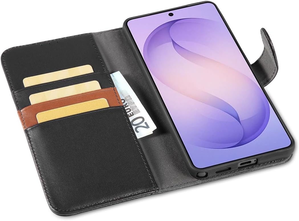 LENSUN Echtleder Hülle für Samsung Galaxy S26 Ultra, Handyhülle [Echtes Leder] [Kartenfach] [RFID Sc