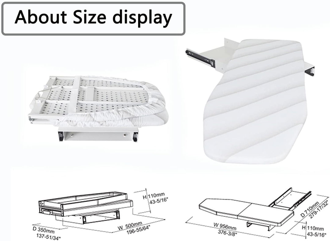 Mosegor Ausziehbares Bügelbrett für Möbel Klappbares Tischbügelbrett Verstecktes Bügelbrett für den