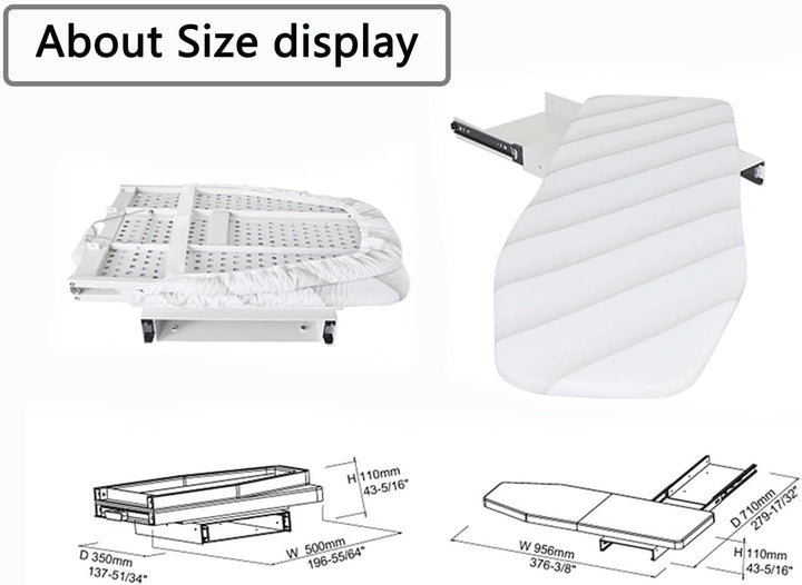 Mosegor Ausziehbares Bügelbrett für Möbel Klappbares Tischbügelbrett Verstecktes Bügelbrett für den