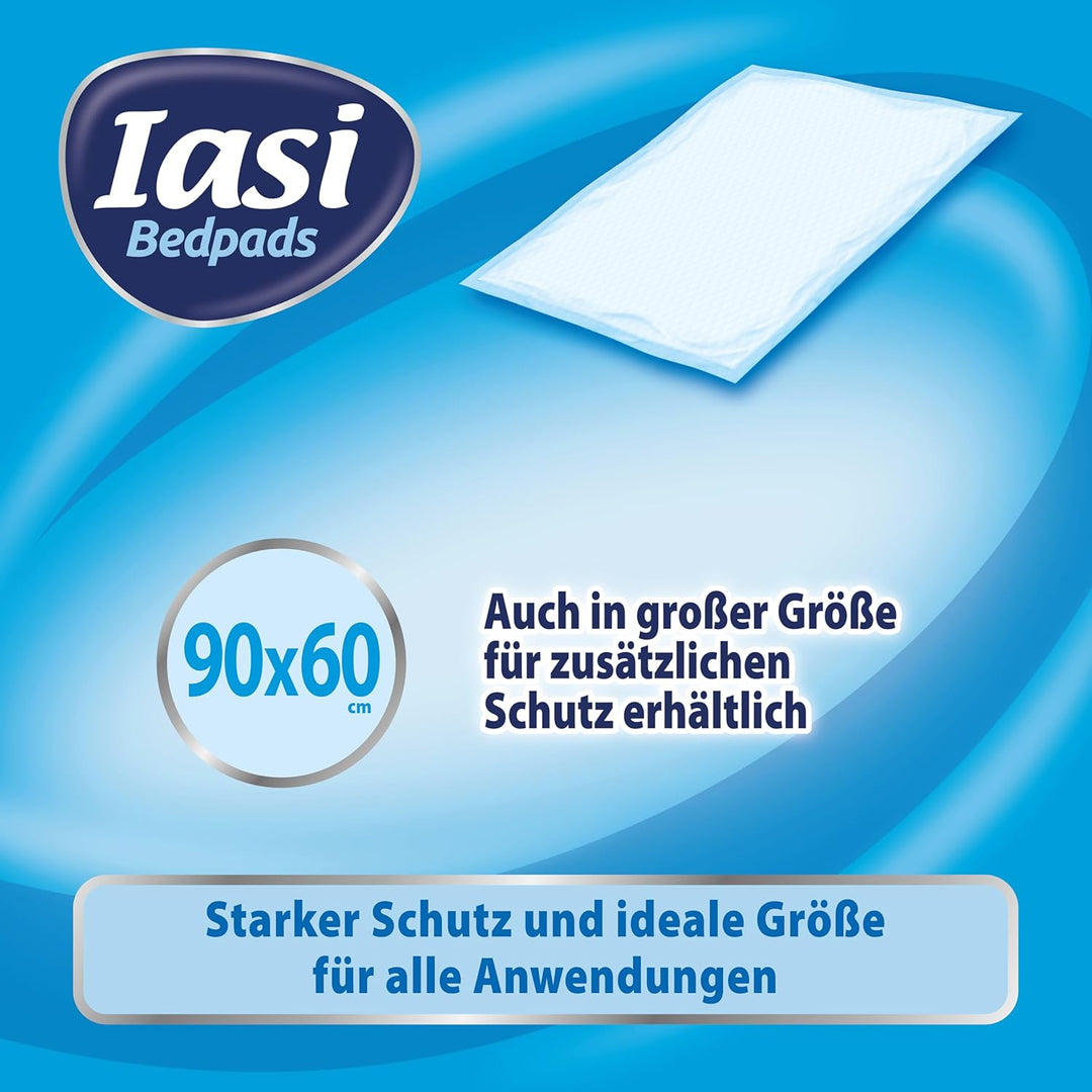 IASI Bedpad Fresh, Einweg-Bettquerträger 60x90, Maxi Plus Saugfähigkeit, Geruchskontrolltechnologie