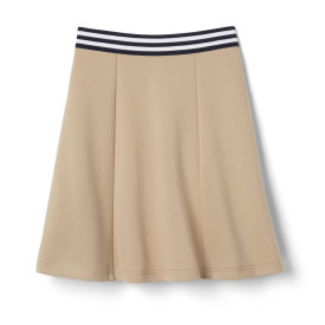 French Toast Little Girls Contrast Waistband Scooter Skirt - Khaki, 4-5