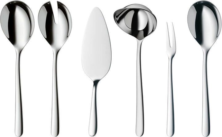 WMF Kult Plus Besteck Set 12 Personen, 66 teilig, 60 Teile mit Servierbesteck, Hohlheftmesser, Croma