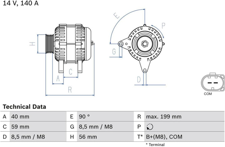 BOSCH 0986081160 Generator