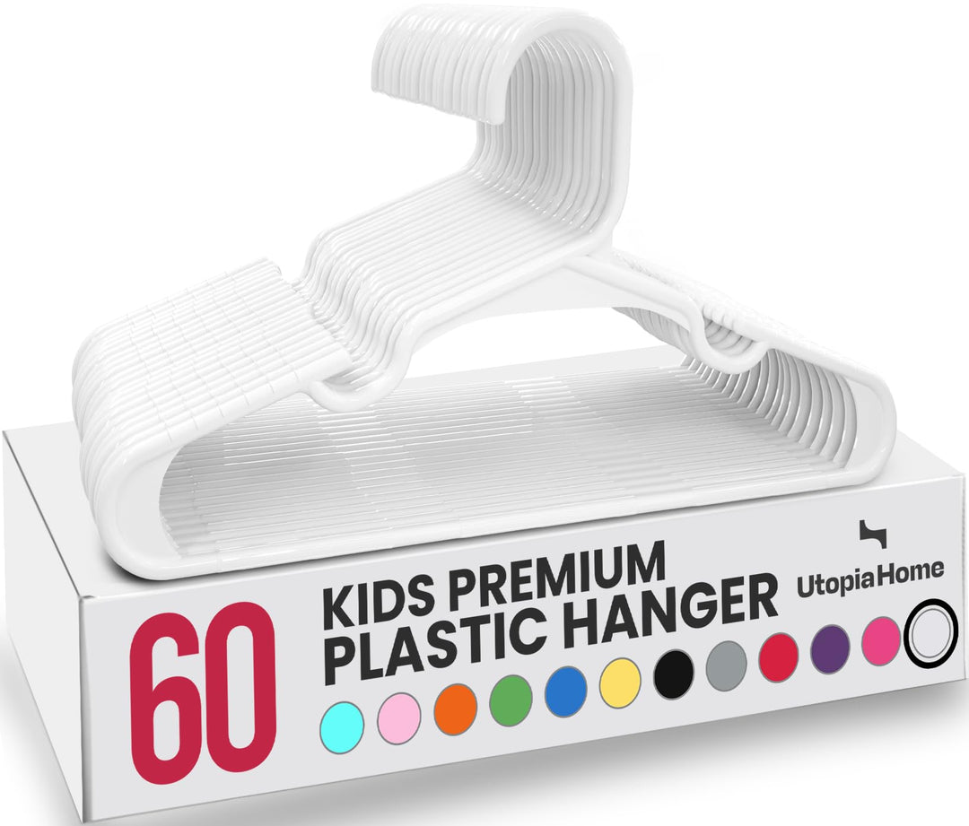 Utopia Home Kinderkleiderbügel aus Kunststoff-Babykleiderbügel für Kinderzimmer und Kleiderschrank-H