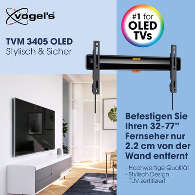 Vogel's TVM 3405SP Flache OLED TV-Wandhalterung für 32-77 Zoll Fernseher, Max. 50 kg, TV Halterung m