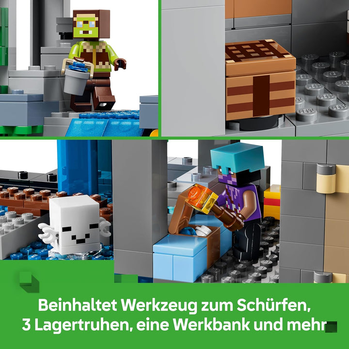 LEGO Minecraft Ghast-Station - Spielzeug mit 8 Figuren inkl. 2 Skelette und 4 Ghasts mit Zubehör - Z