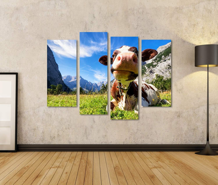 islandburner Bild auf Leinwand Kühe Im Karwendelgebirge In Österreich Bilder Wandbilder Poster Leinw