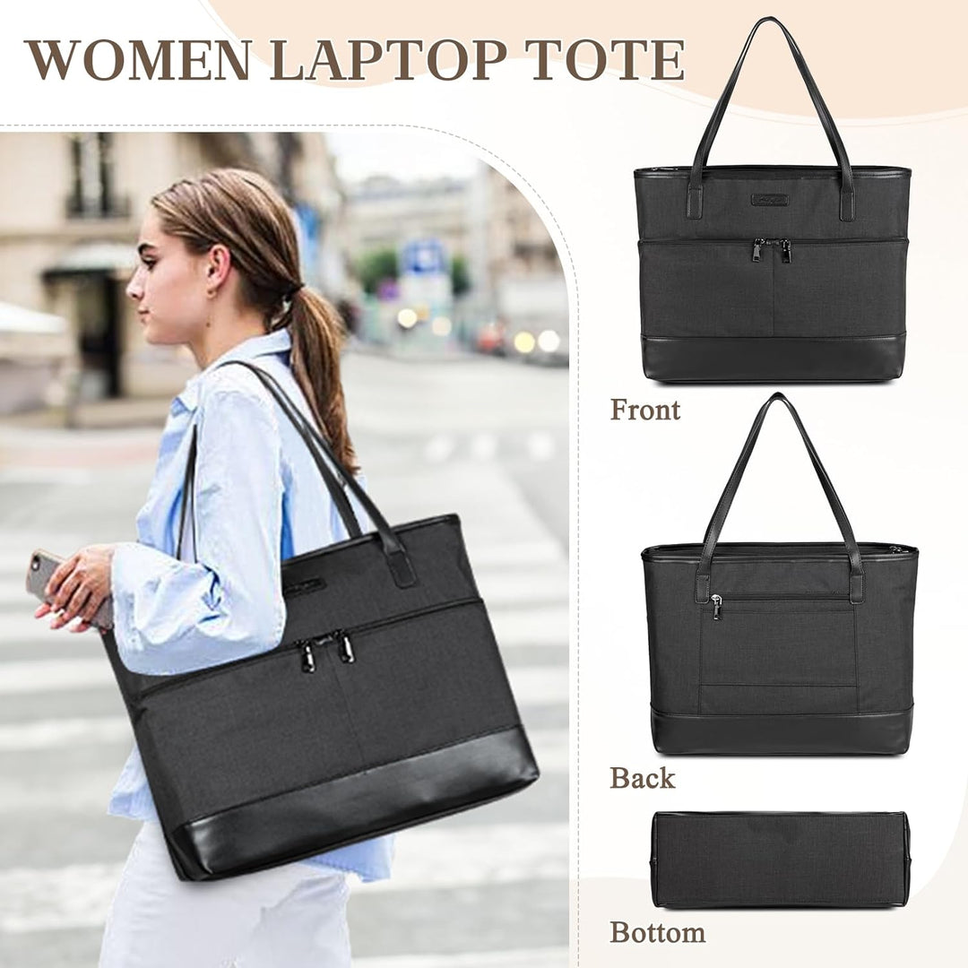 Kasgo Laptop Handtasche Damen, Gross 15.6 zoll Notebooktasche Wasserabweisend Laptop Tasche Shopper