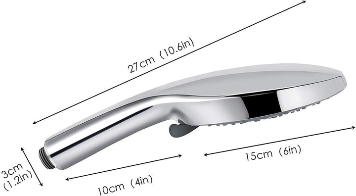 Duschkopf Handbrause, LEEFE 152mm Grosses Regenbrause - 7 Strahlarten, Chrom Grau, Grau
