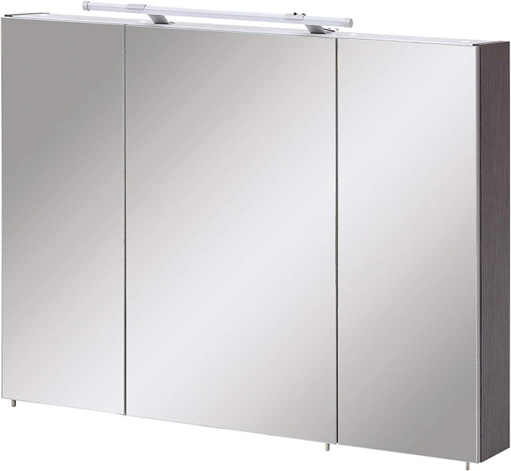 Schildmeyer Trient Spiegelschrank, Holzdekor, Esche grau Dekor, 90.0 x 16.0 x 75.0 cm, Esche Grau
