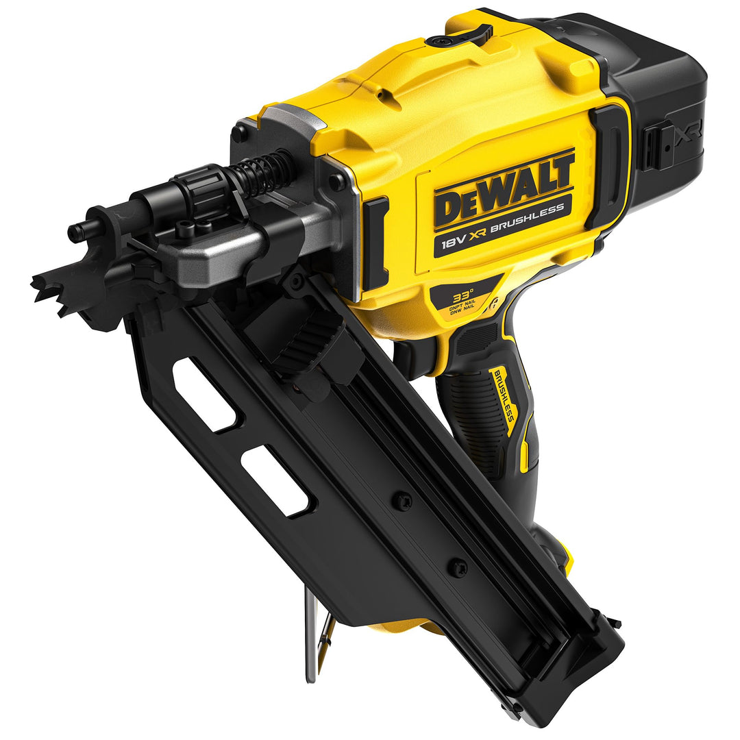 DEWALT 18V XR Akku-Nagler (90mm, bürstenloser Motor, für Ringschaft-Nägel bis 2,8mm, Einzelauslösung
