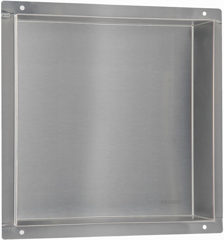Balneo Wall-Box NO Rim wandnische dusche Edelstahl 30x30x7 cm Duschnische wasserdicht, Flexibler Nis