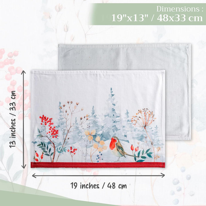 Maison d' Hermine Tischsets, 100% Baumwolle Set mit 4, 33cm x 48cm Tischset für Abendessen, dekorati