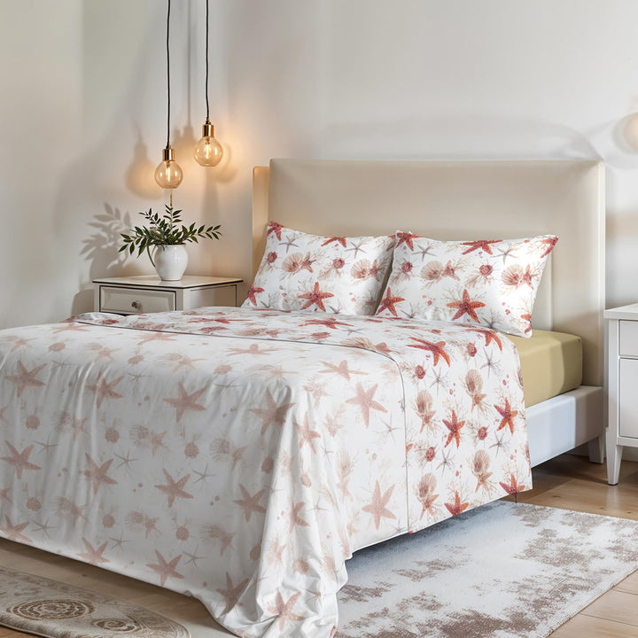 Italian Bed Linen MB Home Italy “Fantasy” Bettwäsche-Set, Starfish, Doppelbett Starfish Doppelbett,