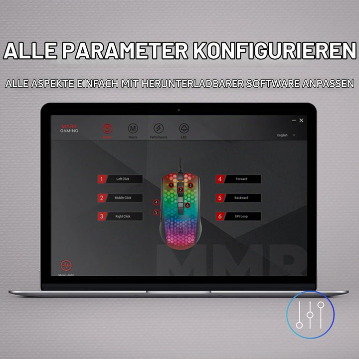 Mars Gaming MMRW Weiss, Maus Gaming RGB Chroma, Transluzent Struktur Ultraleicht 58g, 12800 DPI, Swi