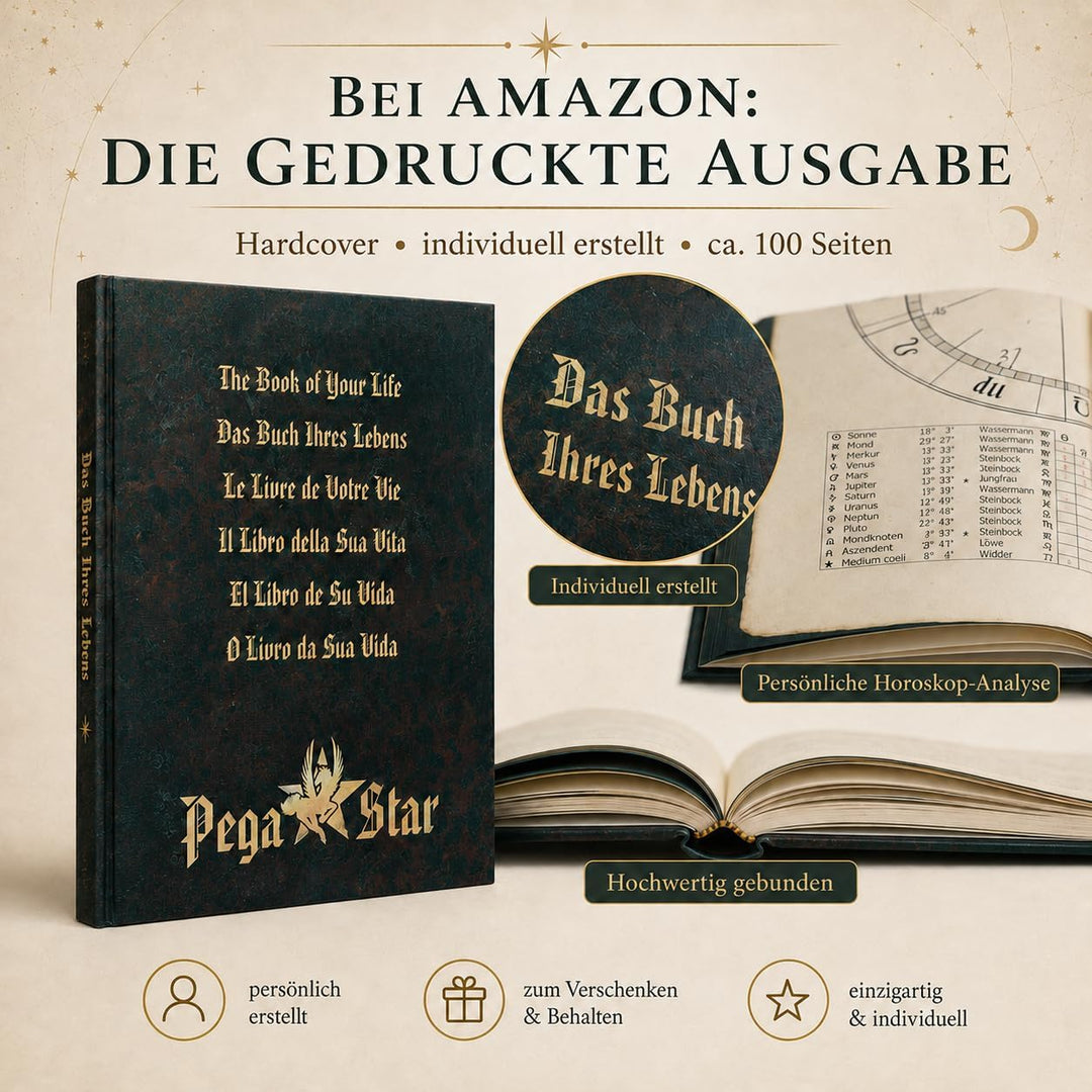 Das Buch deines Lebens - Geburtshoroskop personalisiert, Dein ganz persönliches Horoskop, Geschenk z