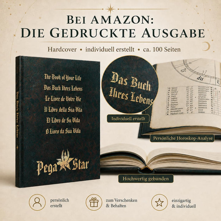 Das Buch deines Lebens - Geburtshoroskop personalisiert, Dein ganz persönliches Horoskop, Geschenk z