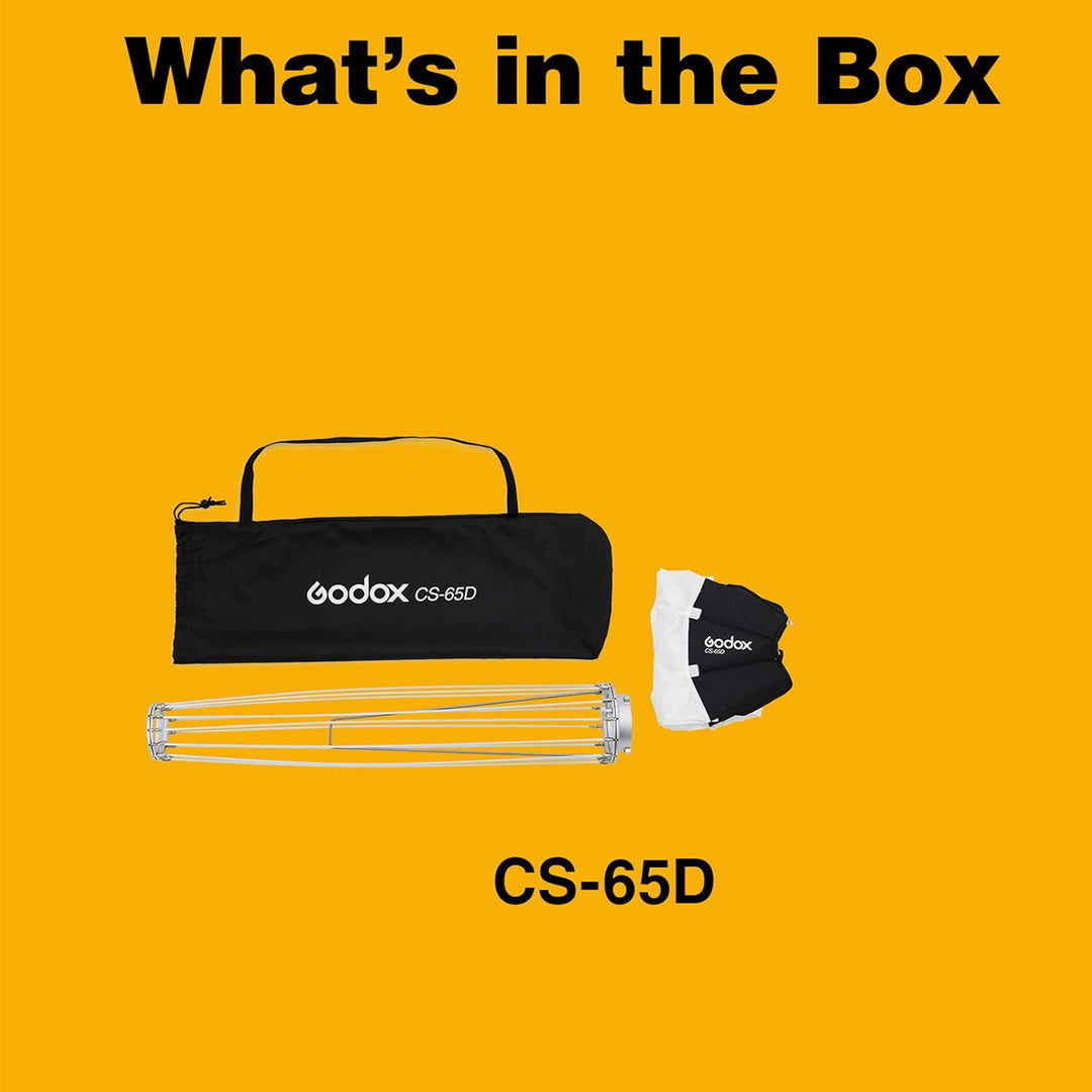 Godox CS-65D Laternen Softbox 65 cm,Bowens-Halterung,Schnell zu installieren,Zusammenklappbar,Globus