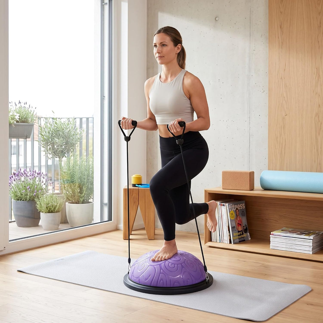 Ejoyous Balance Ball Trainer, 46cm Anti-Rutsch Balance Board Halbkugel Gymnastikball Yoga Halbball m