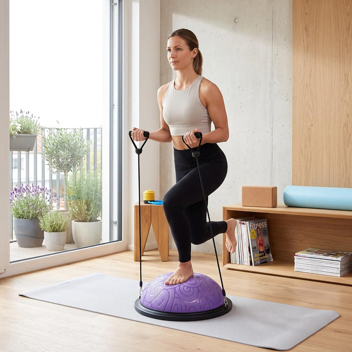 Ejoyous Balance Ball Trainer, 46cm Anti-Rutsch Balance Board Halbkugel Gymnastikball Yoga Halbball m