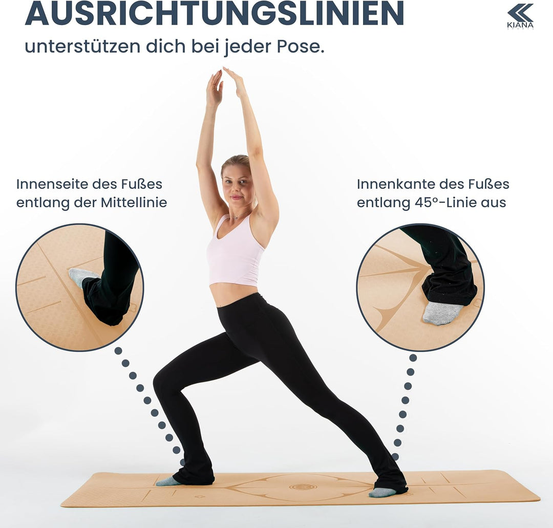 Yoga Matte – Rutschfeste Sportmatte in Deutschland entwickelt – 2 Komfort-Dicken – Formstabile Yogam