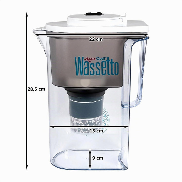 Wasserfilter AcalaQuell® Wassetto | Weiss | Aktivkohle Wasserfilter | Höchste Filterleistung - mehrs